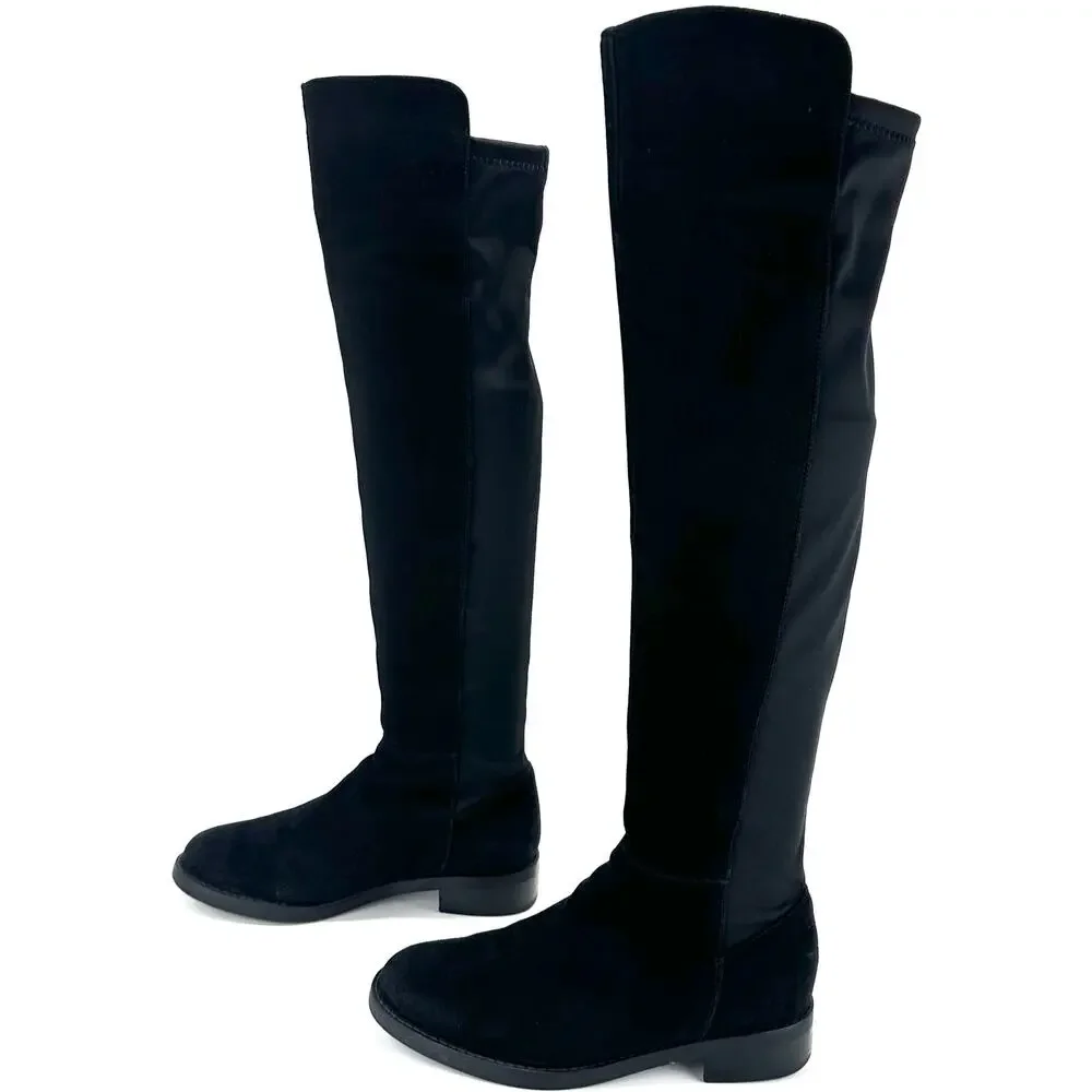 Blondo Velma Flat Over-The-Knee Tall Boot Size 7.5M Black Leather Waterproof OTK